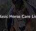 Basic Horse Care List