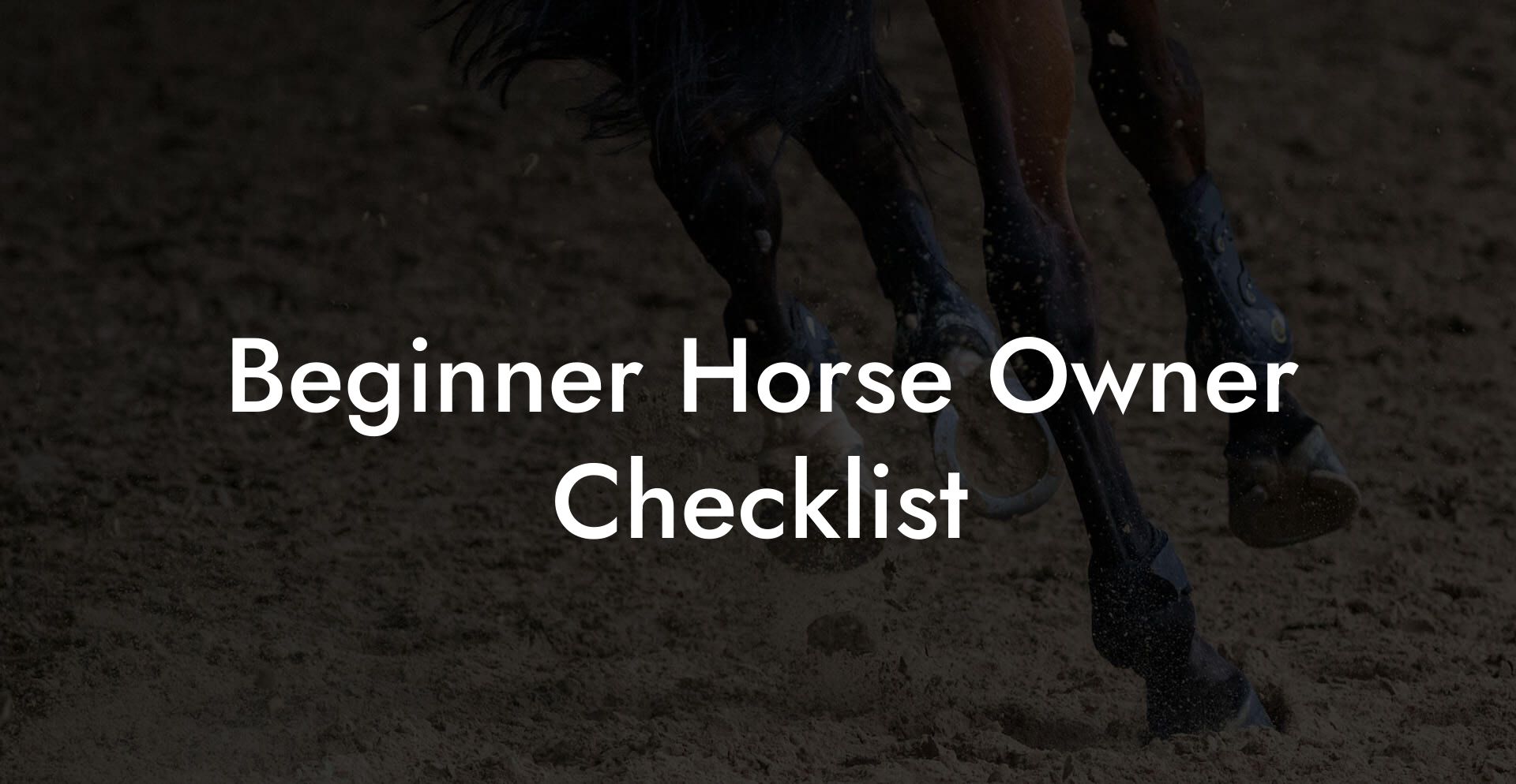 Beginner Horse Owner Checklist