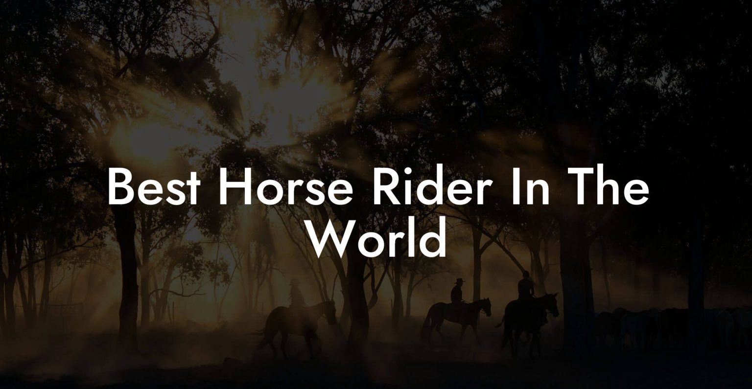 Best Horse Rider In The World How To Own a Horse