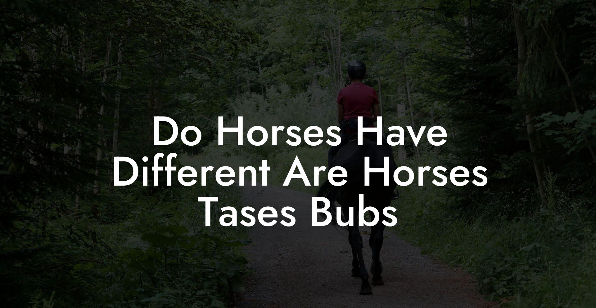 Do Horses Have Different Are Horses Tases Bubs