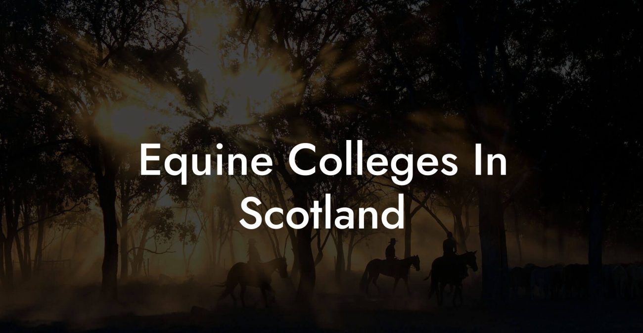 Equine Colleges In Scotland