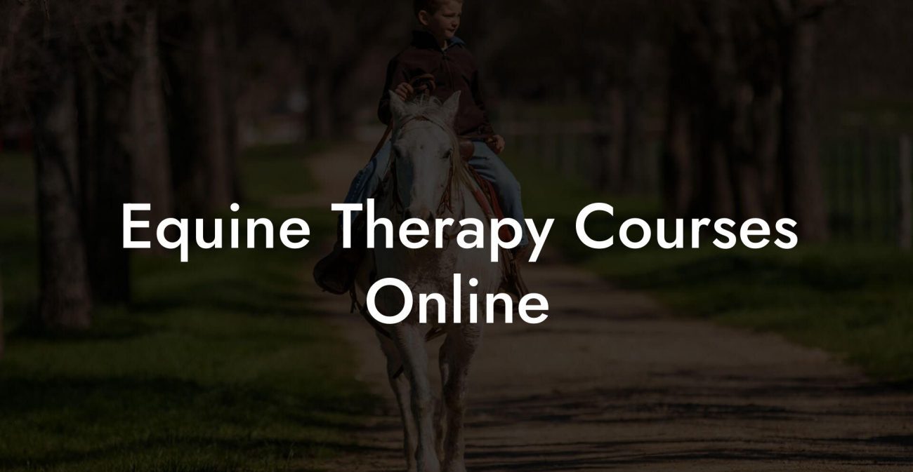 Equine Therapy Courses Online