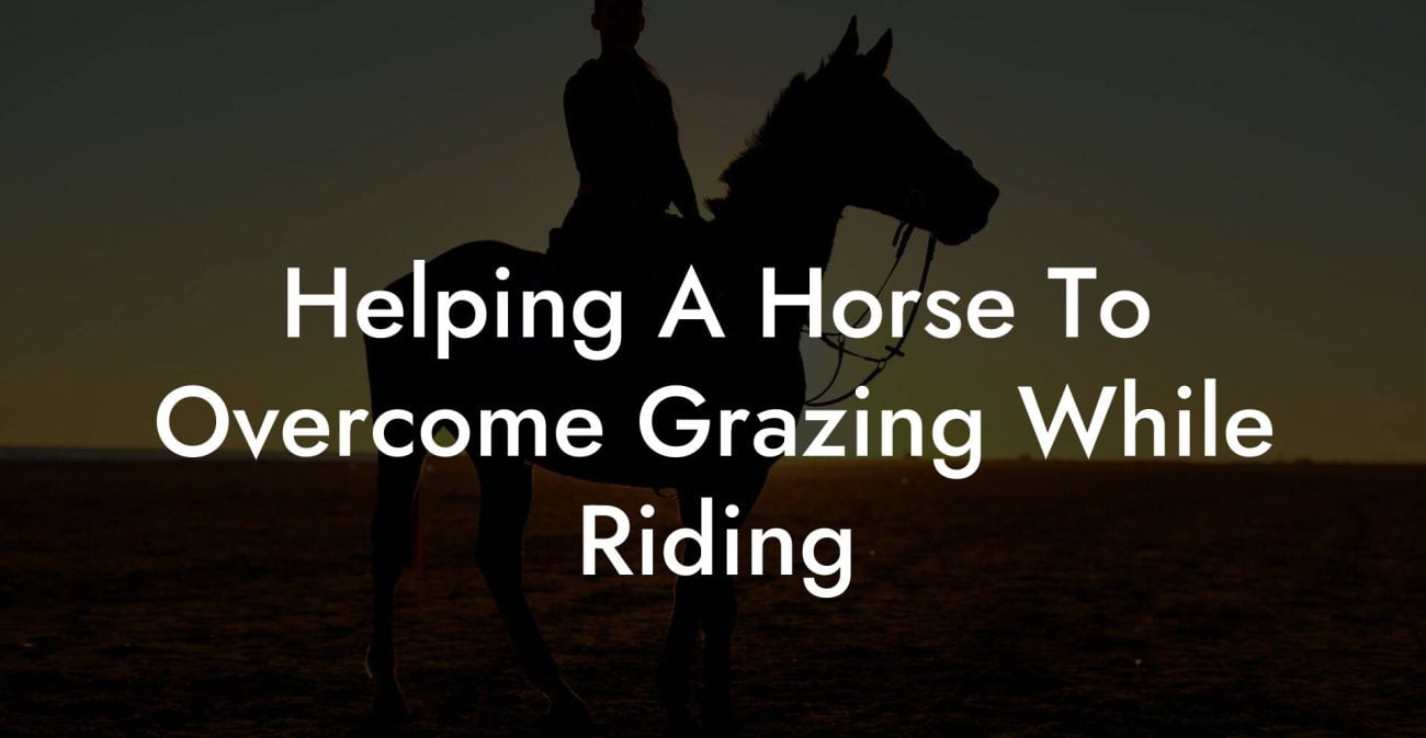 Helping A Horse To Overcome Grazing While Riding