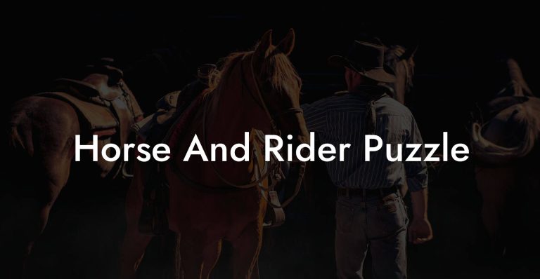 Horse And Rider Puzzle - How To Own a Horse
