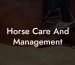 Horse Care And Management