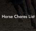 Horse Chores List