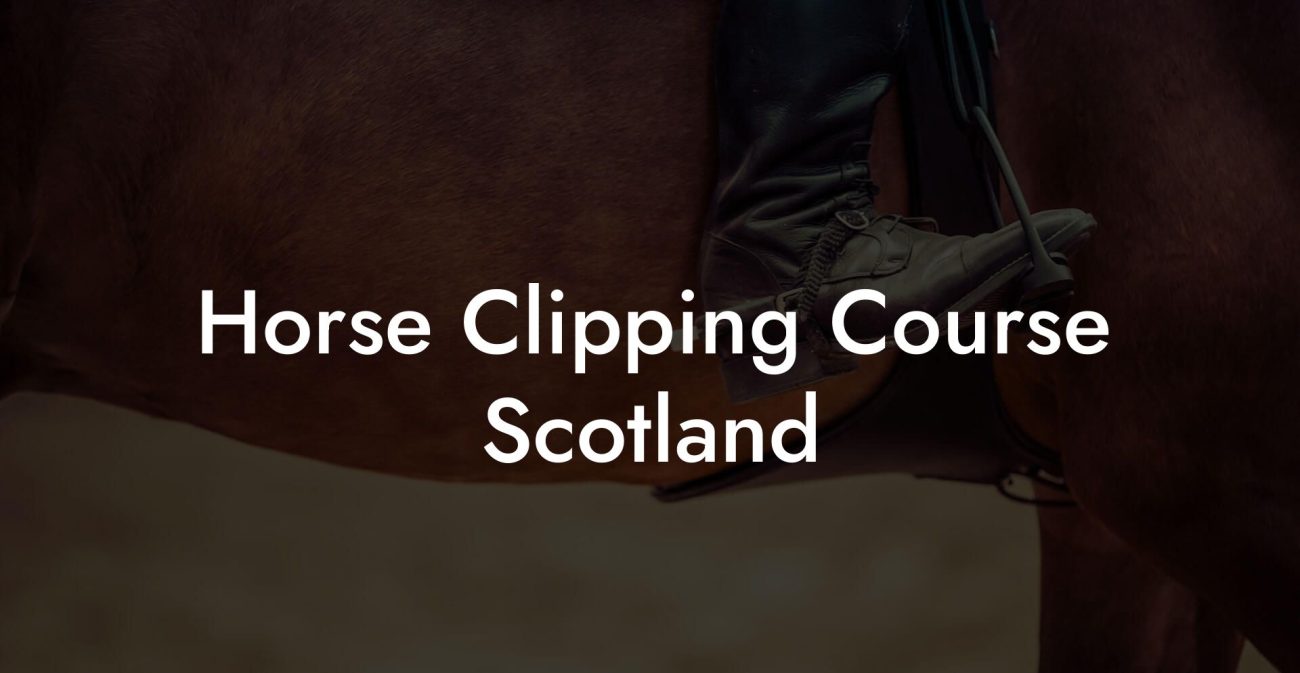 Horse Clipping Course Scotland