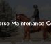 Horse Maintenance Cost