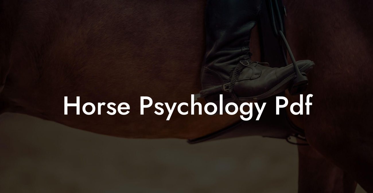 Horse Psychology Pdf