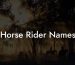 Horse Rider Names