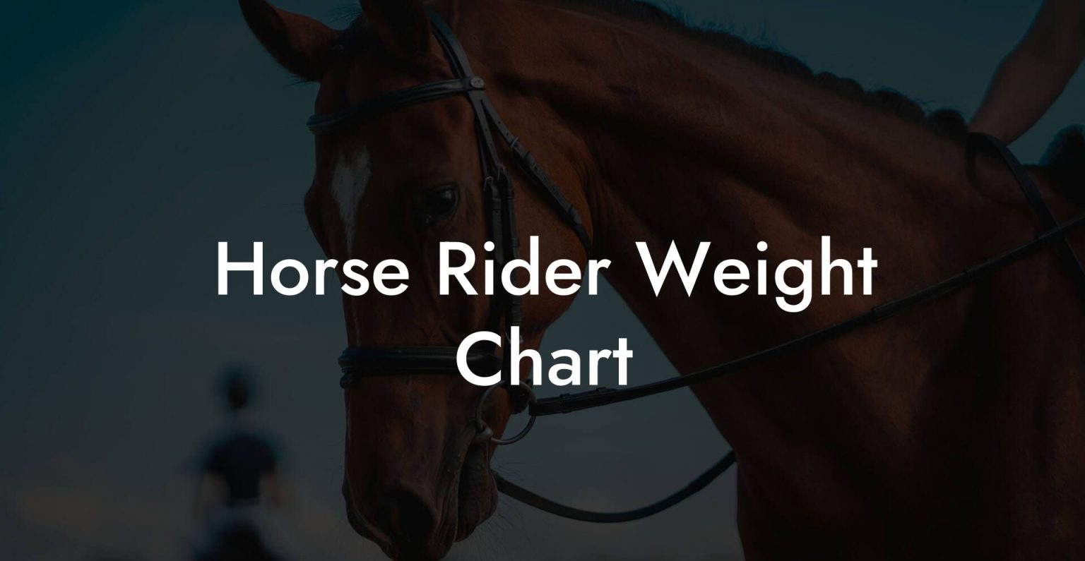 Horse Rider Weight Chart How To Own a Horse