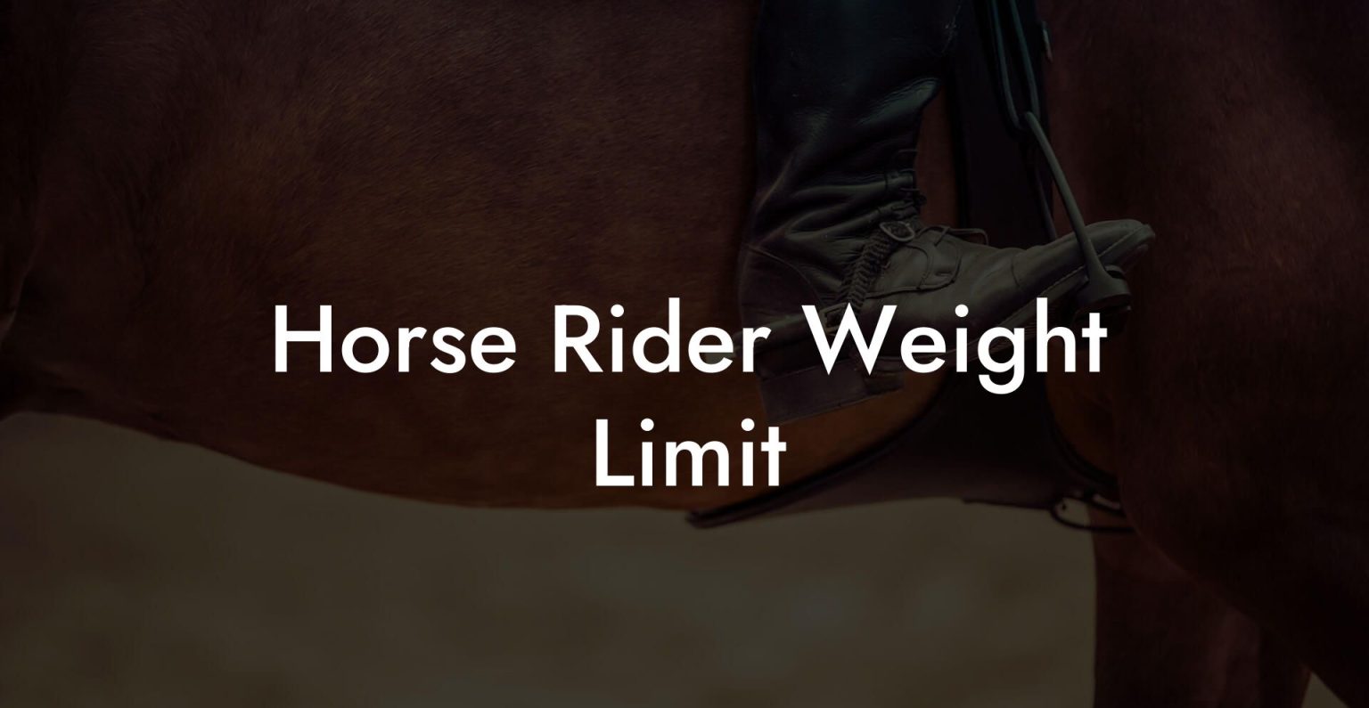 Horse Rider Weight Limit How To Own a Horse