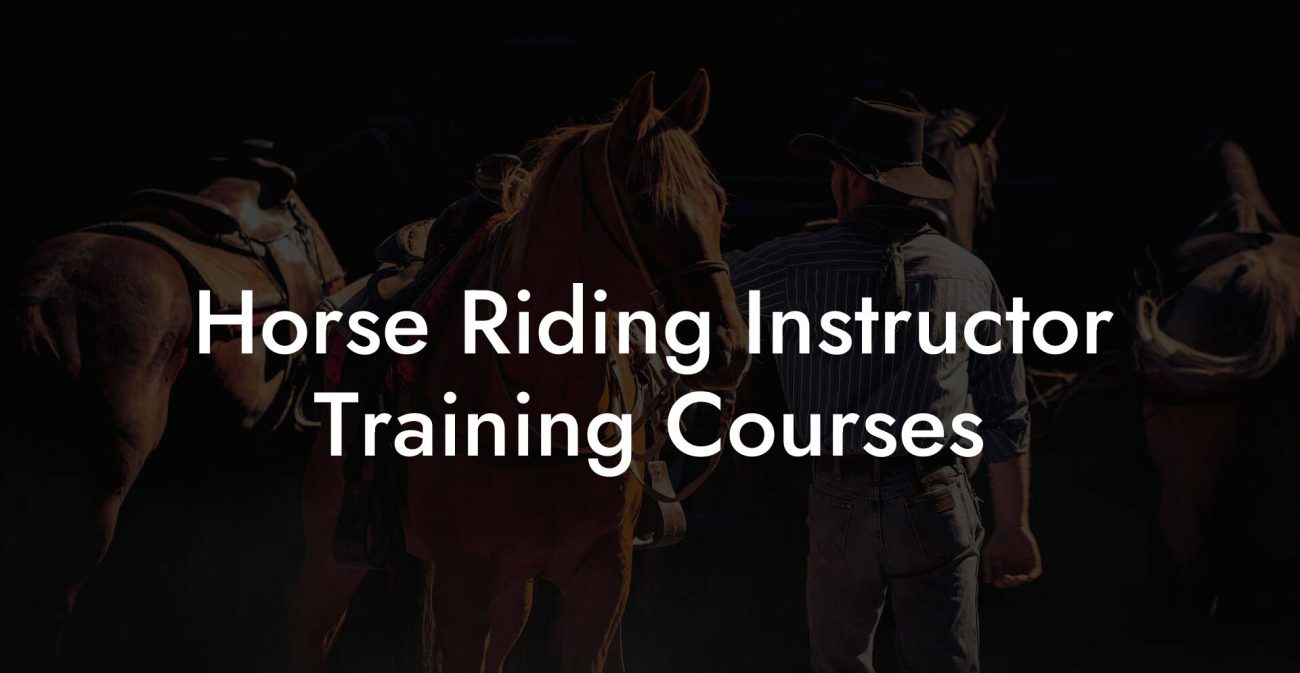 Horse Riding Instructor Training Courses