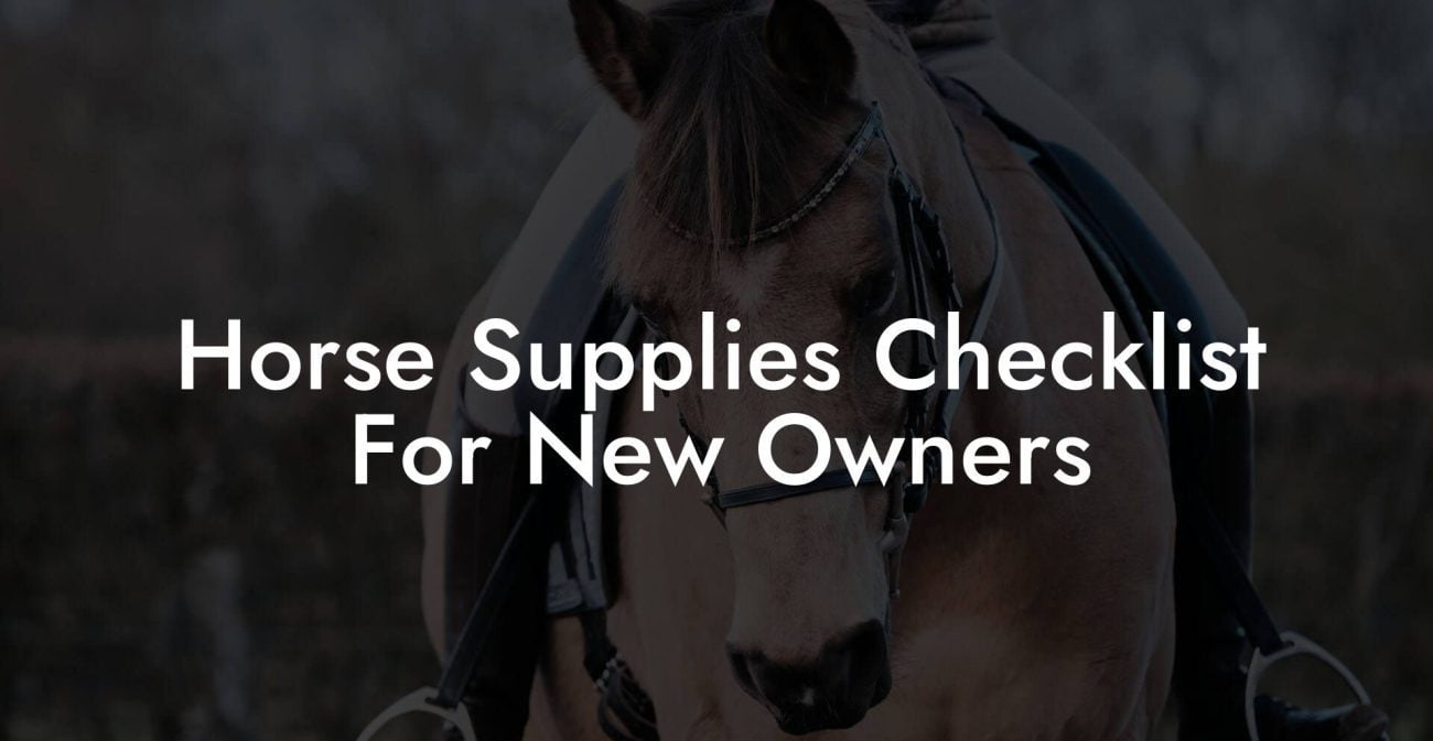 Horse Supplies Checklist For New Owners