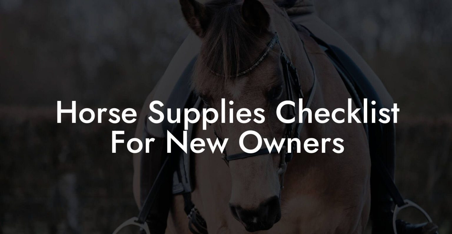Horse Supplies Checklist For New Owners How To Own a Horse