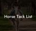 Horse Tack List