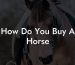 How Do You Buy A Horse