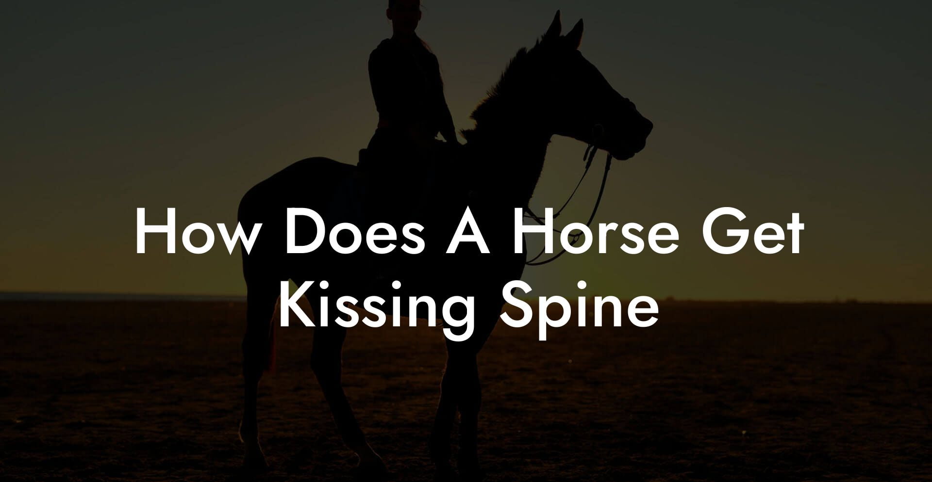 How Does A Horse Get Kissing Spine