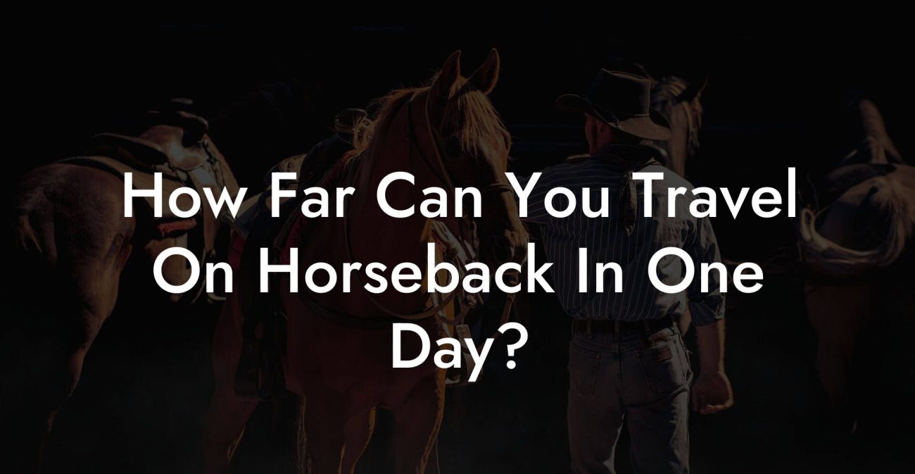 How Far Can You Travel On Horseback In One Day?