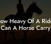 How Heavy Of A Rider Can A Horse Carry