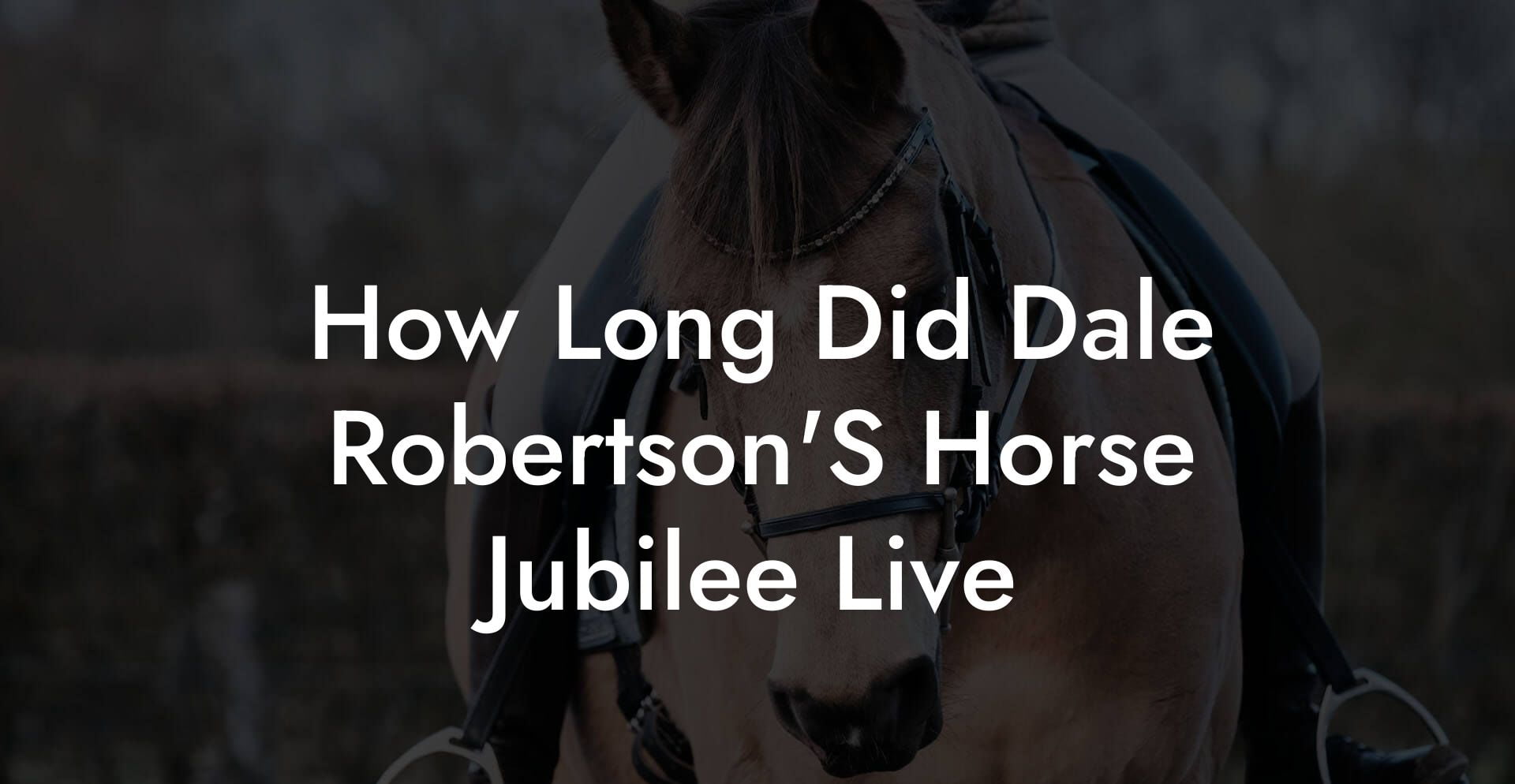 How Long Did Dale Robertson'S Horse Jubilee Live