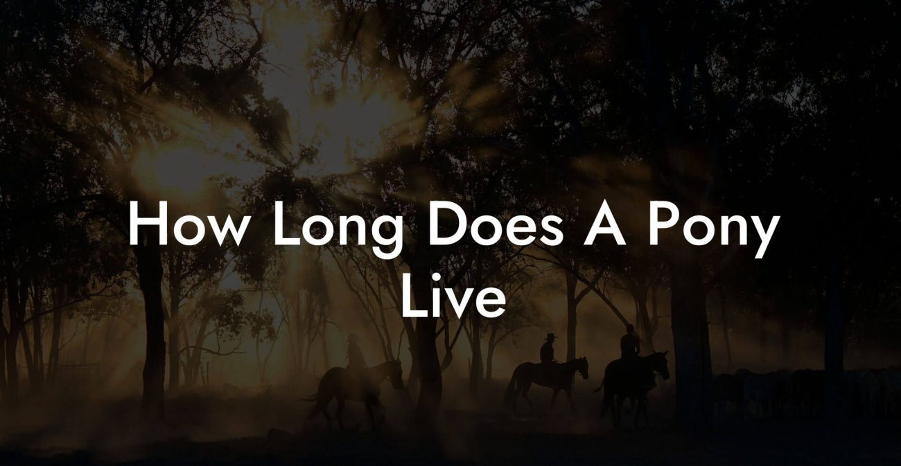 How Long Does A Pony Live
