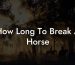 How Long To Break A Horse