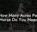 How Many Acres Per Horse Do You Need