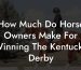 How Much Do Horse Owners Make For Winning The Kentucky Derby