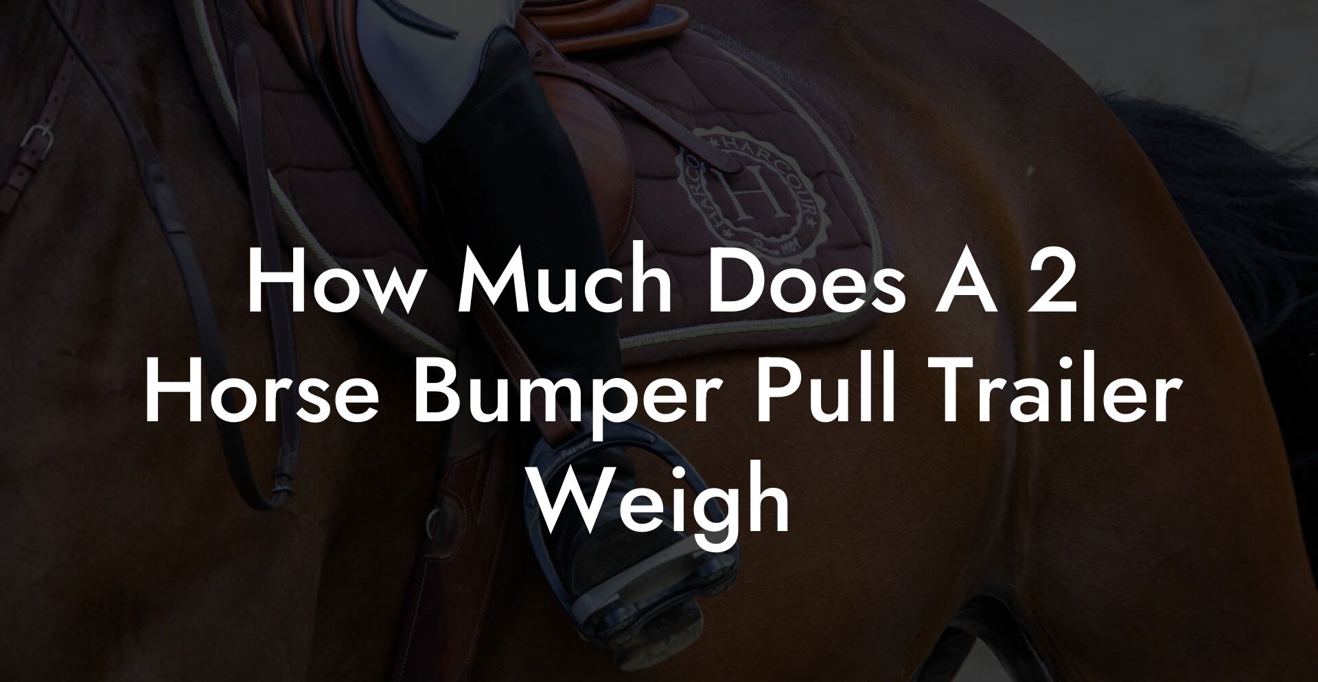 How Much Does A 2 Horse Bumper Pull Trailer Weigh