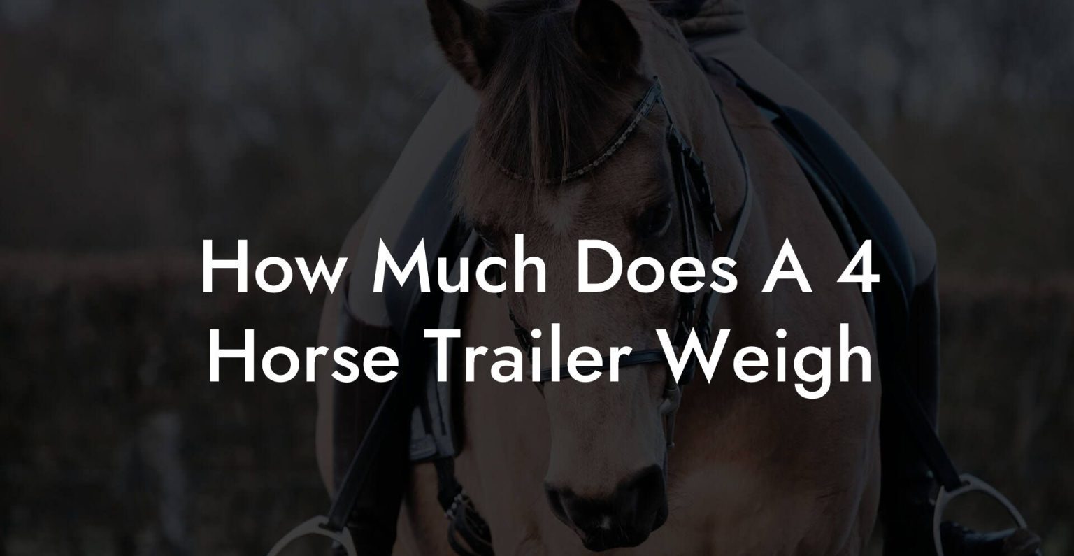 How Much Does A 4 Horse Trailer Weigh How To Own a Horse