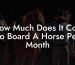 How Much Does It Cost To Board A Horse Per Month