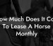 How Much Does It Cost To Lease A Horse Monthly