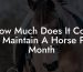 How Much Does It Cost To Maintain A Horse Per Month