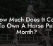 How Much Does It Cost To Own A Horse Per Month?