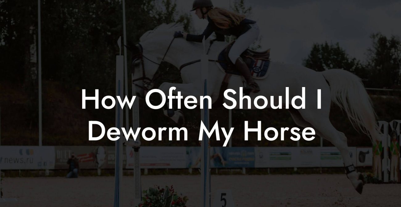 How Often Should I Deworm My Horse