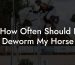How Often Should I Deworm My Horse