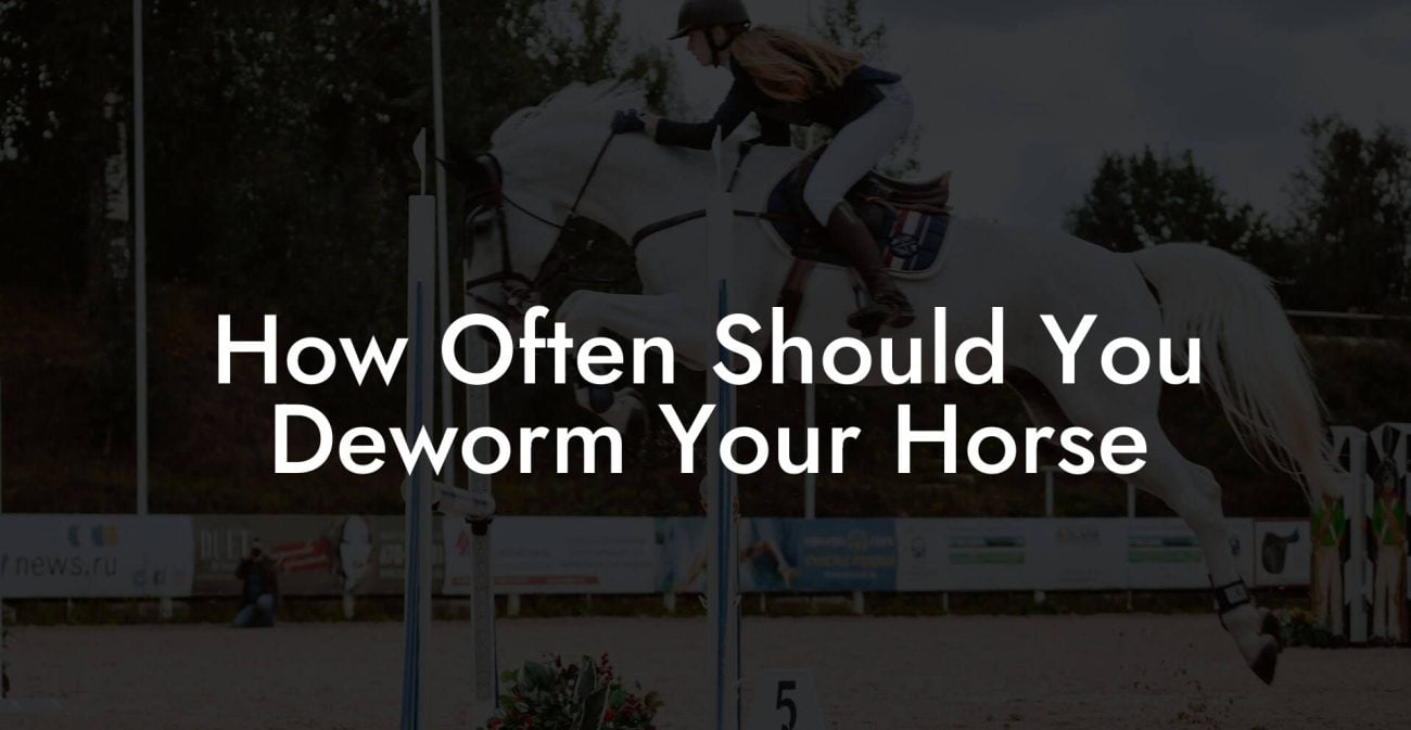 How Often Should You Deworm Your Horse