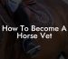How To Become A Horse Vet