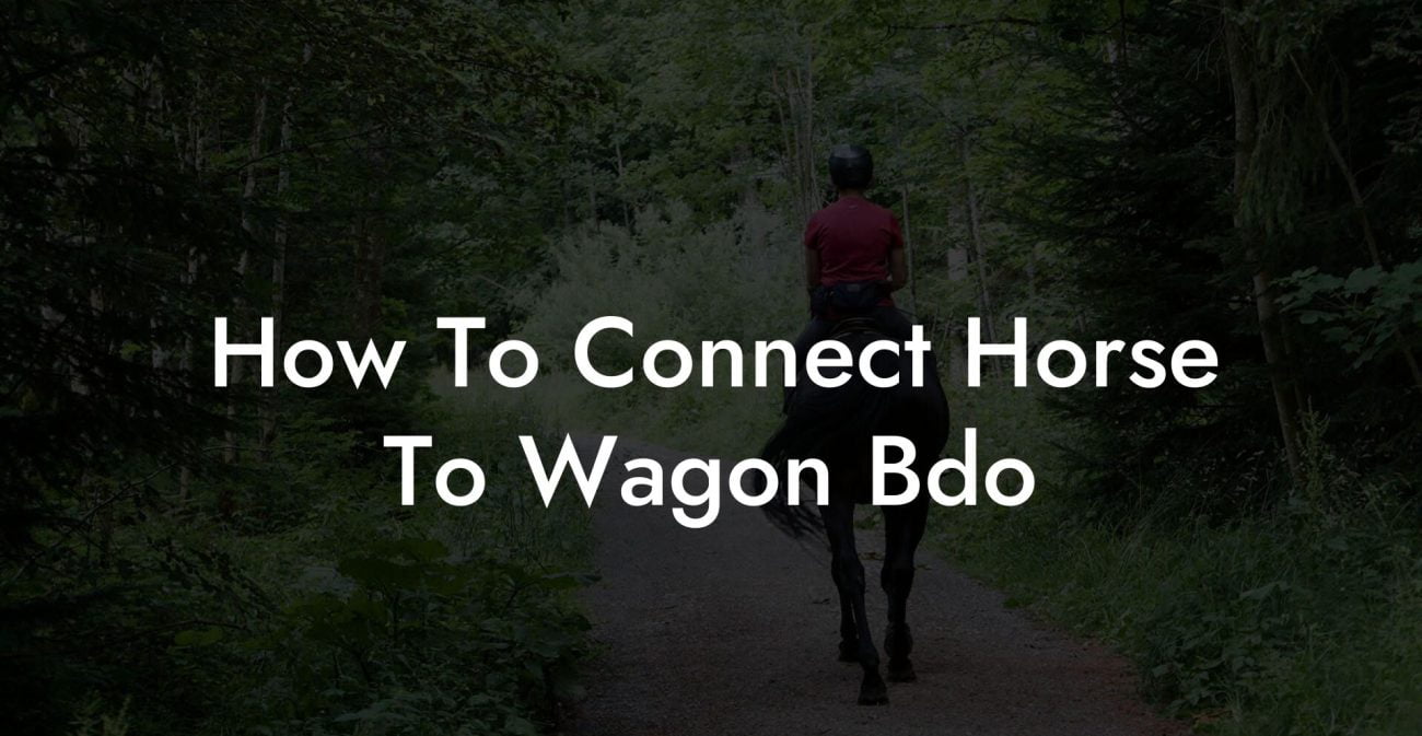 How To Connect Horse To Wagon Bdo