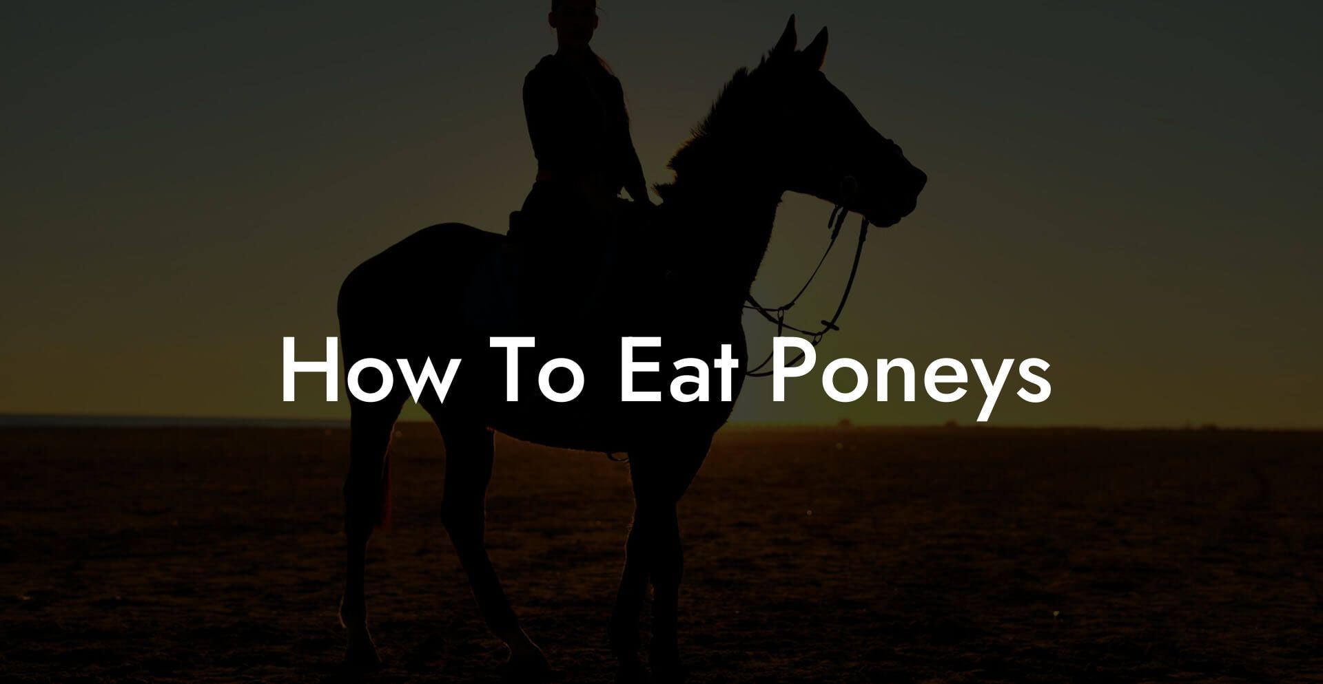 How To Eat Poneys