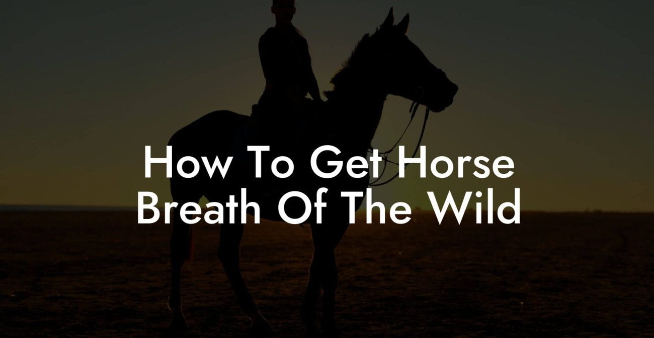 How To Get Horse Breath Of The Wild