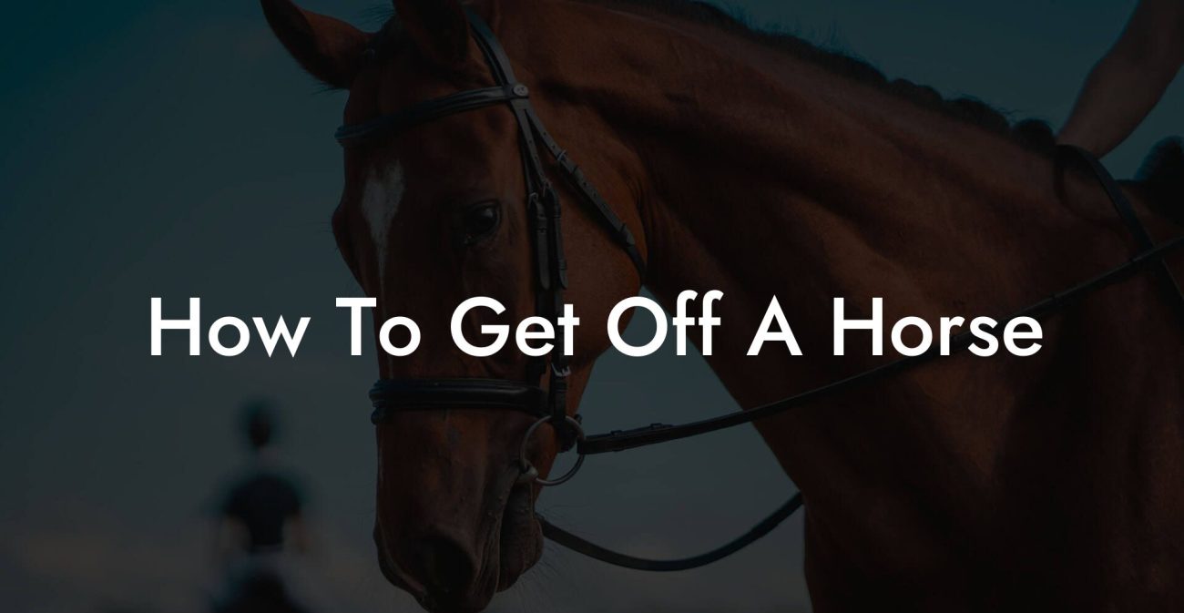 How To Get Off A Horse