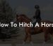 How To Hitch A Horse
