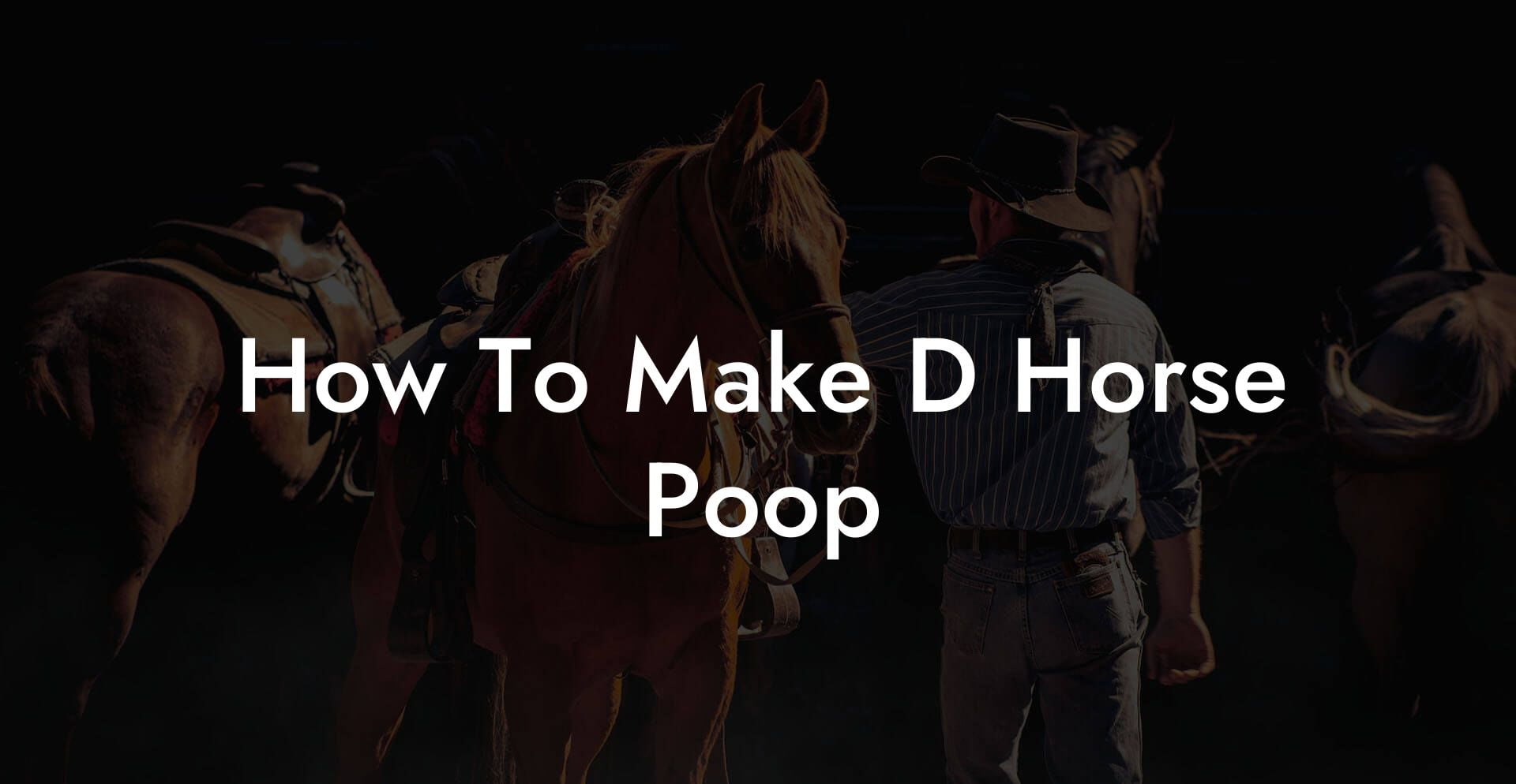 How To Make D Horse Poop