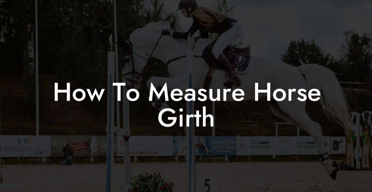 How To Measure Horse Girth