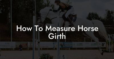 How To Measure Horse Girth - How To Own a Horse