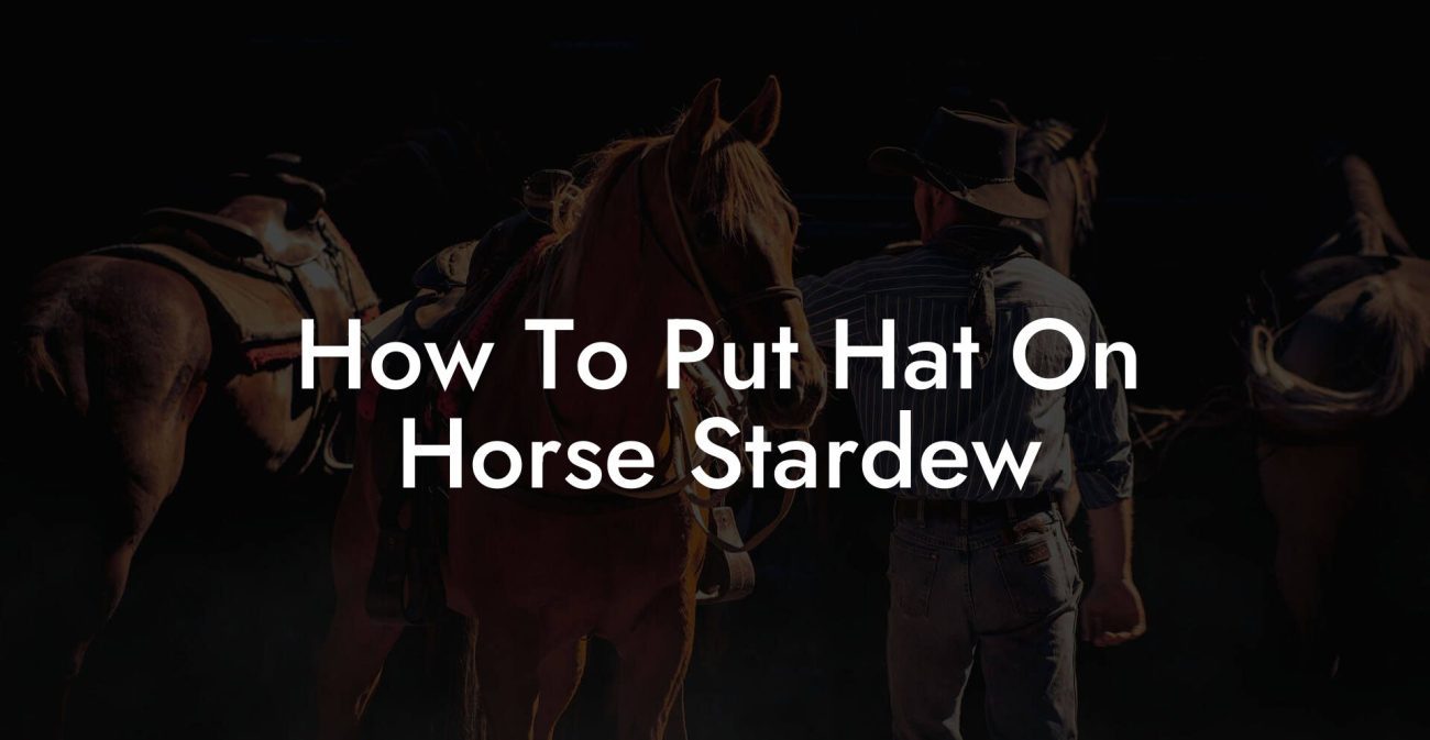 How To Put Hat On Horse Stardew