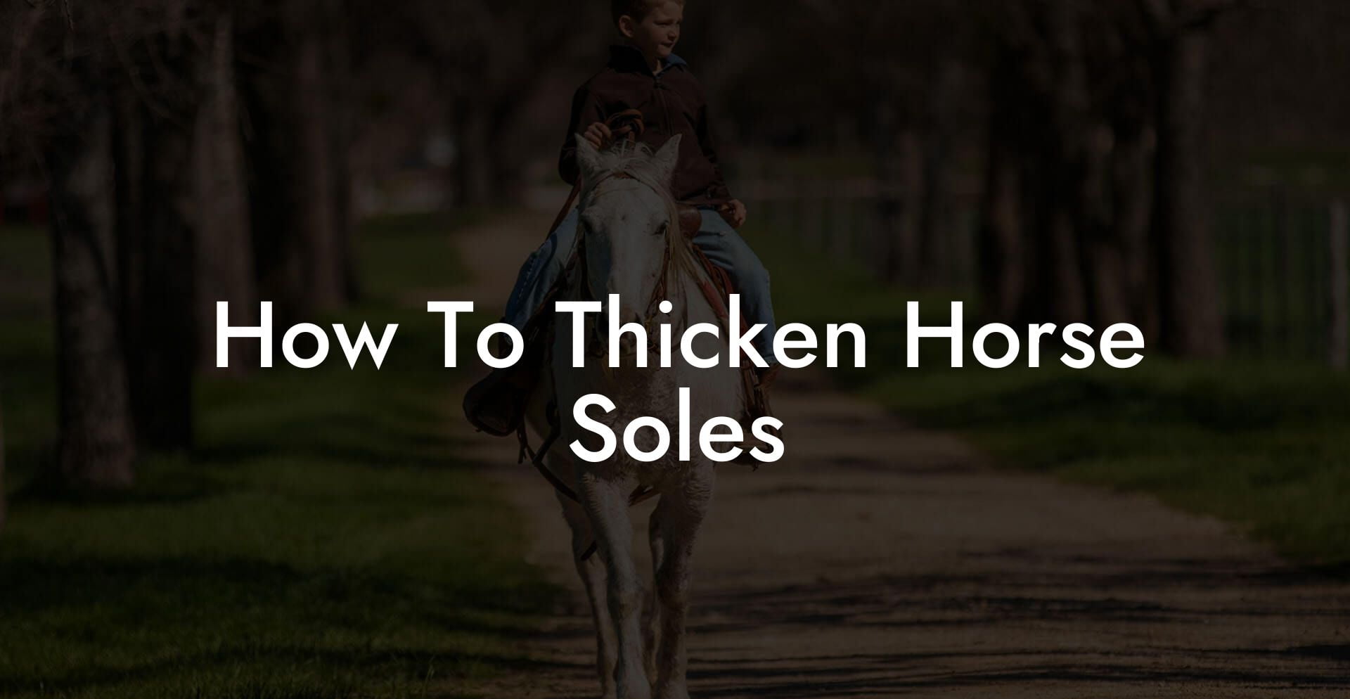 How To Thicken Horse Soles