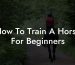 How To Train A Horse For Beginners